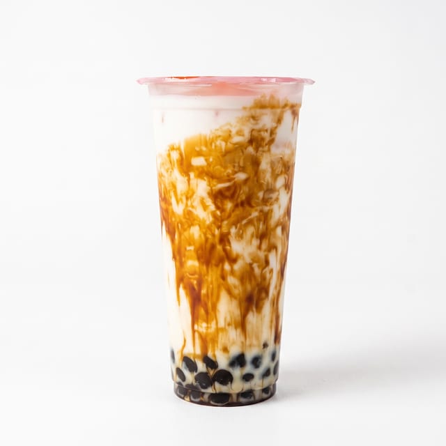 Brown Sugar Bubble Milk with Cheese Foam.